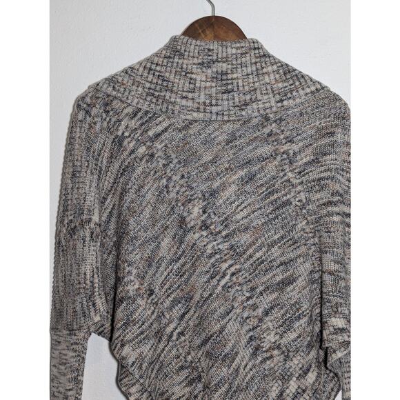 White House Black Market BOHO Zip Neck Marled Poncho Size XS/S - Picture 6 of 7